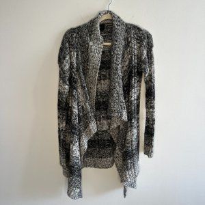 Soft Black & White Wool Cardigan
